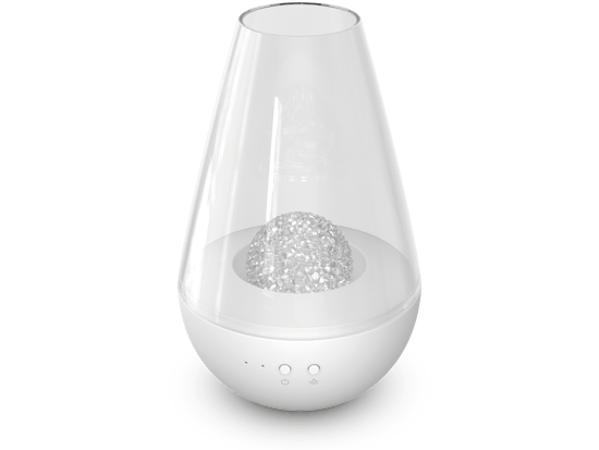 Diffuseur d'arômes Nina par Stadler Form Diffuseur d'arômes Nina par Stadler Form en vue en perspective avec globe de parfum Ambre Blanc