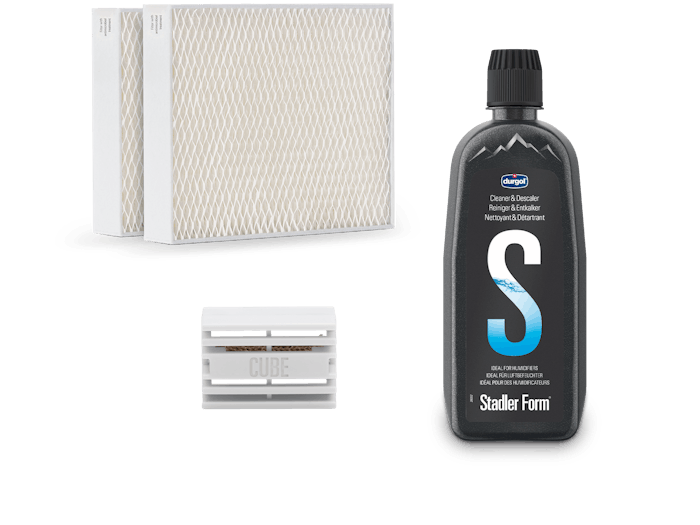 Im Lieferumfang enthaltenes Zubehör mit Servicepaket Oskar & Karl Luftbefeuchter von Stadler Form Im Lieferumfang enthaltenes Zubehör mit dem Servicepaket Oskar & Karl Luftbefeuchter von Stadler Form