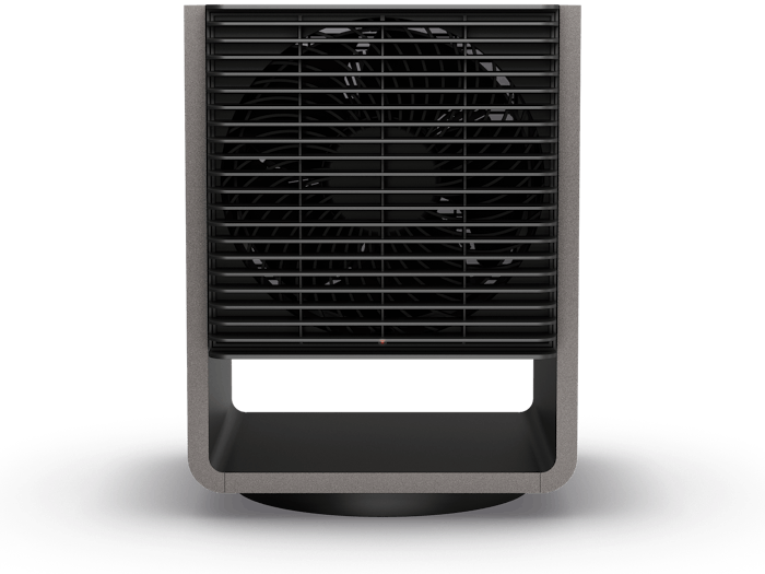 Chauffage Alex par Stadler Form en noir, vue de face Chauffage Alex par Stadler Form en noir, vue de face