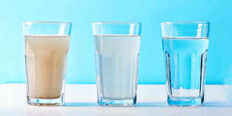 Water quality shown in glasses Water quality shown in glasses