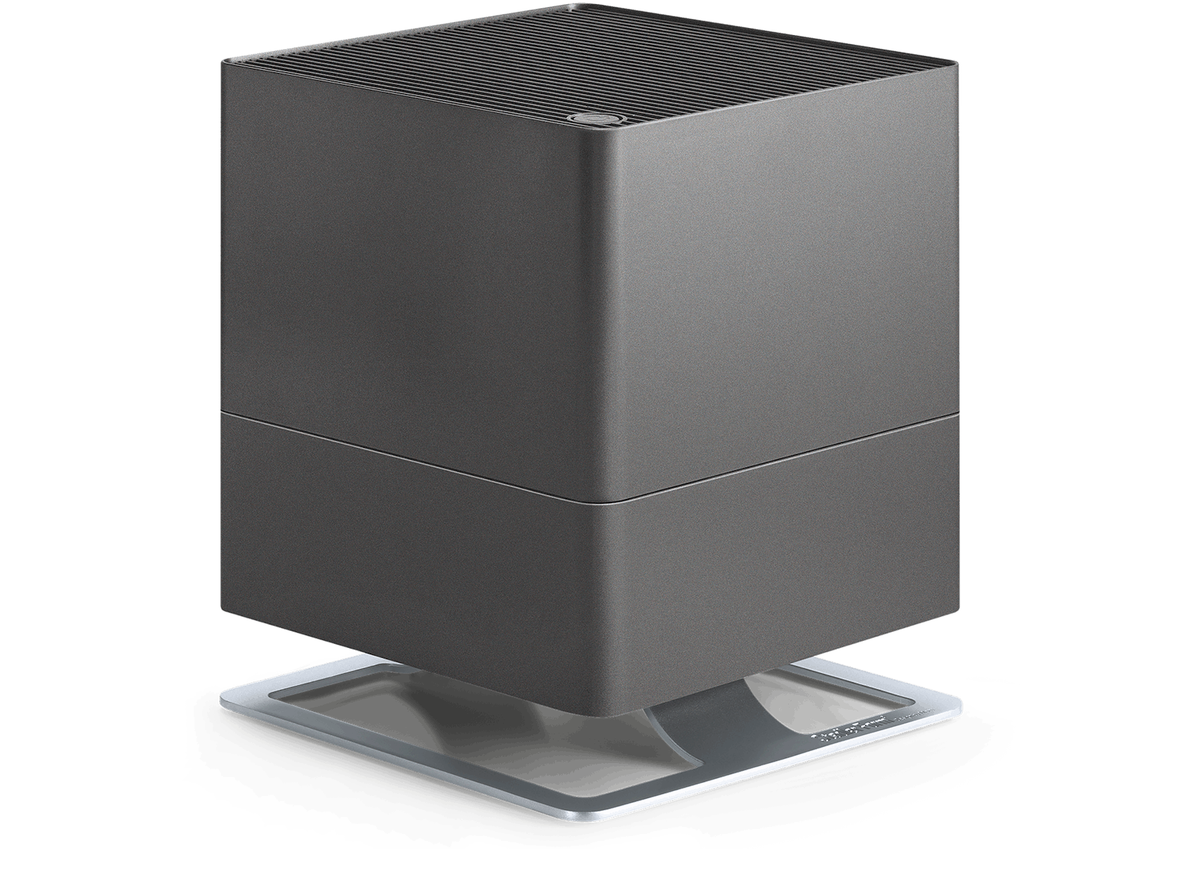 Oskar humidifier by Stadler Form in titanium as perspective view