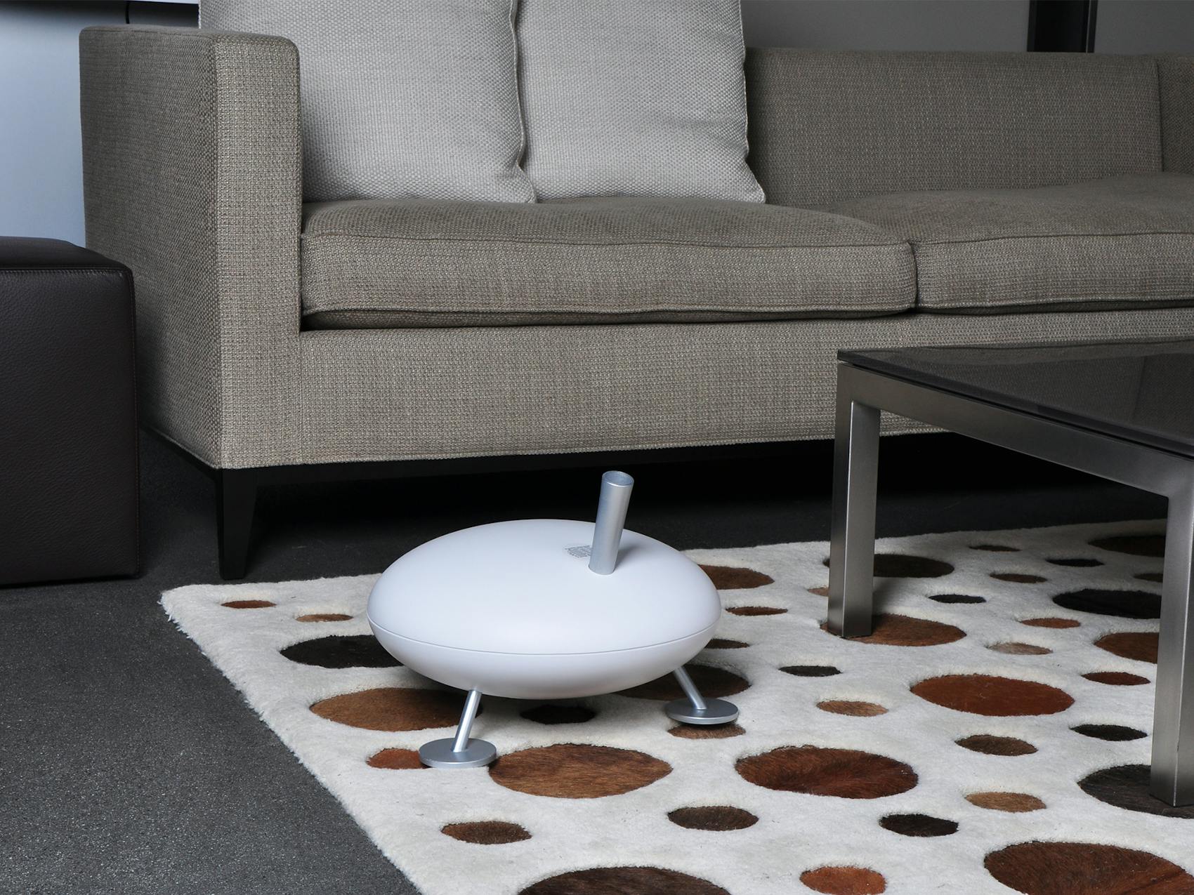 Fred humidifier by Stadler Form in white in a living room