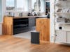 Roger little air purifier by Stadler Form in black in a kitchen