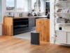 Roger little air purifier by Stadler Form in black Roger little air purifier by Stadler Form in black in a kitchen
