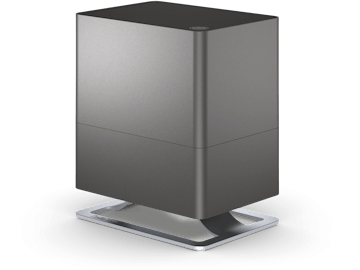 Oskar little humidifier by Stadler Form in titanium as perspective view