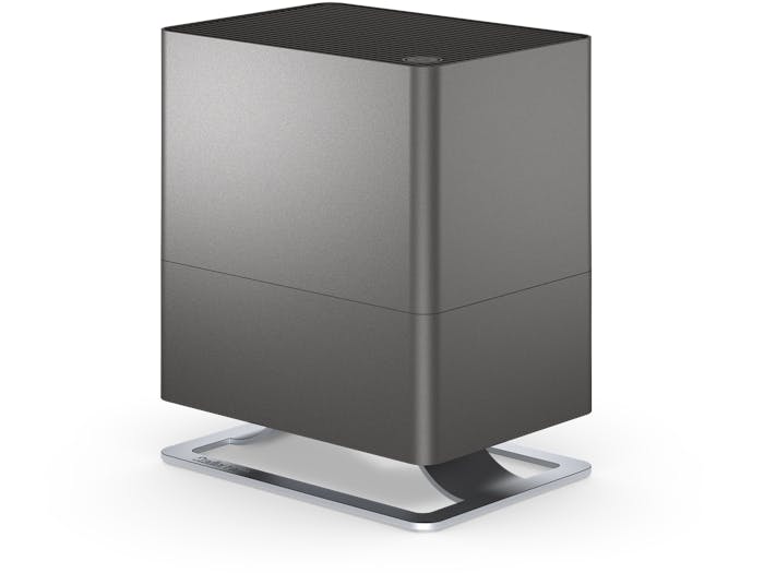 Oskar little humidifier by Stadler Form in titanium as perspective view