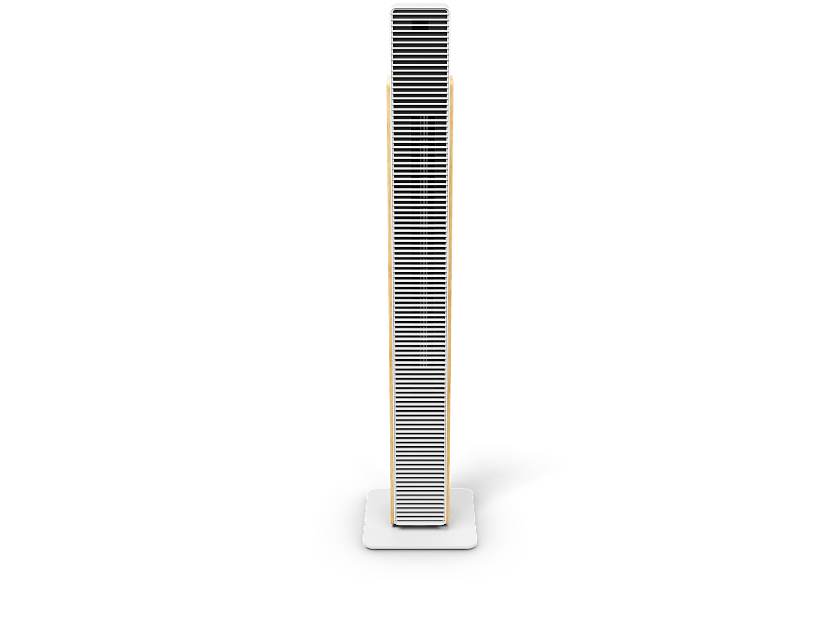 Nick Turmventilator von Stadler Form in Weiss mit Bambus als Vorderansicht