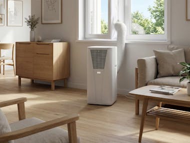 Emil Klimaanlage weiss von Stadler Form im Wohnzimmer