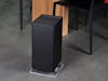 Viktor air purifier by Stadler Form in black Viktor air purifier by Stadler Form in black next to a dining table