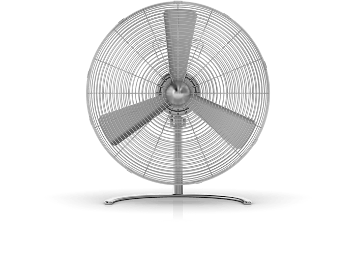 Charly floor fan by Stadler Form as front view