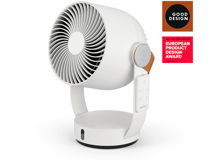 Stadler Form fan Leo white with award: Good Design and European Product Design Award