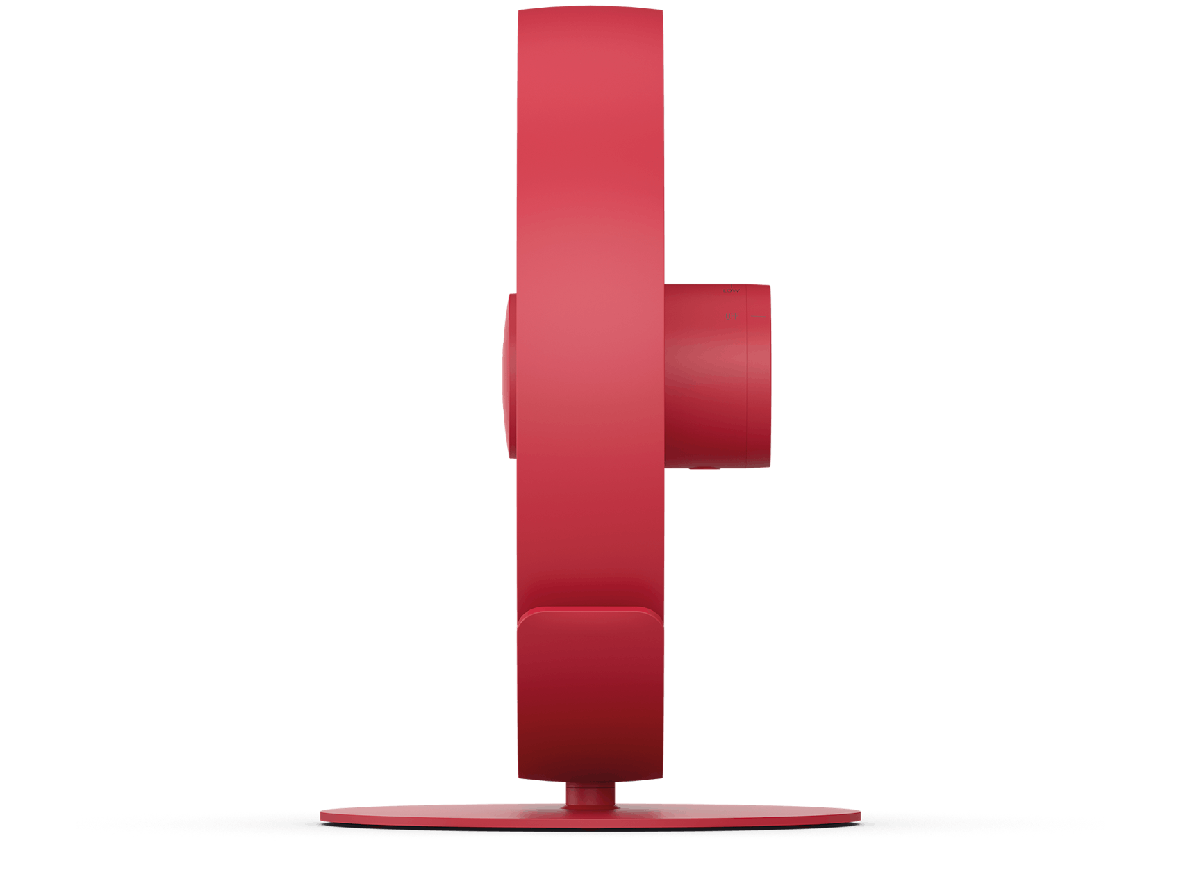 Tim table fan by Stadler Form in chili red side view