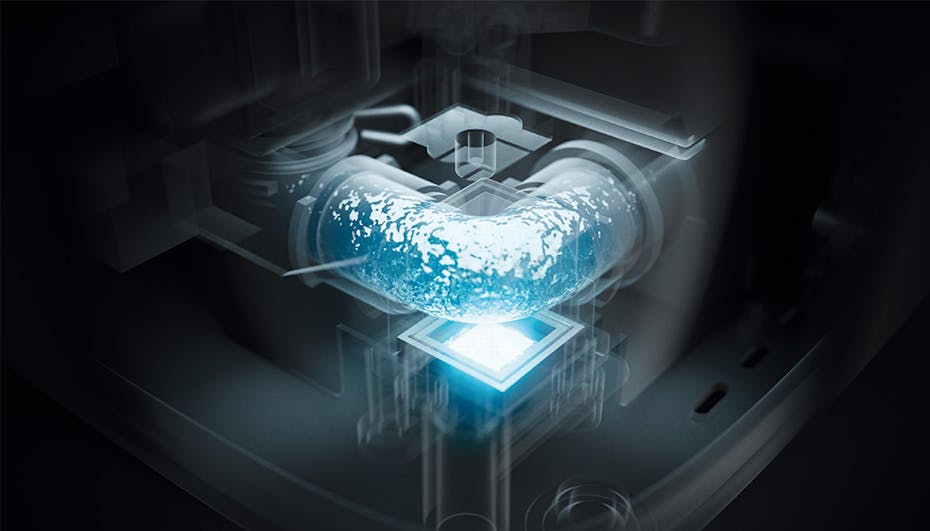 Oliver humidificateur d'air de Stadler Form, visualisation de la technologie UV Oliver humidificateur d'air de Stadler Form, visualisation de la technologie UV