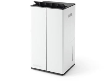 Lukas little dehumidifier by Stadler Form in white as isometric view