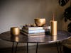 Mia, Jasmine and Lucy aroma diffuser in gold from Stadler Form together on a table