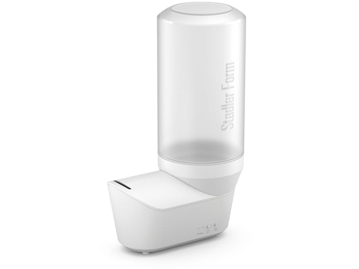 Emma personal humidifier by Stadler Form in white as perspective view