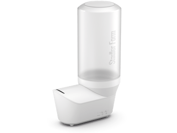 Emma personal humidifier by Stadler Form in white Emma personal humidifier by Stadler Form in white as perspective view