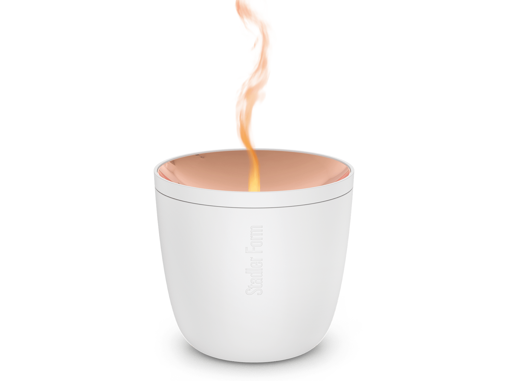 Zoe mobile aroma diffuser by Stadler Form in white as perspective view