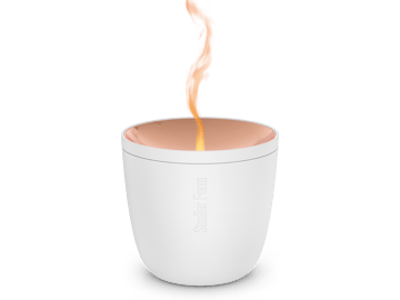 Zoe mobile aroma diffuser by Stadler Form in white as perspective view