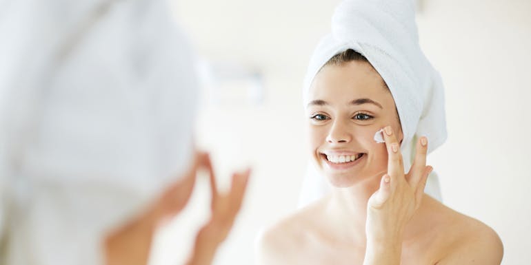 Skin care young woman Skin care young woman