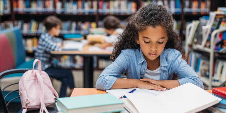 girl reading book