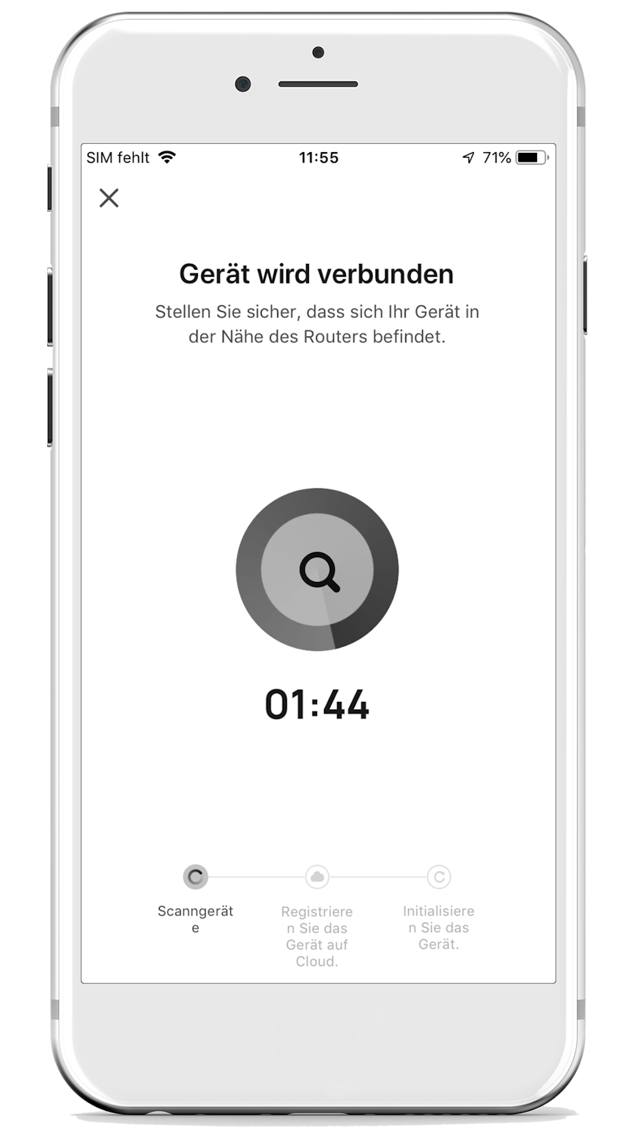 Stadler Form App Lukas Pro Gerät wird verbunden