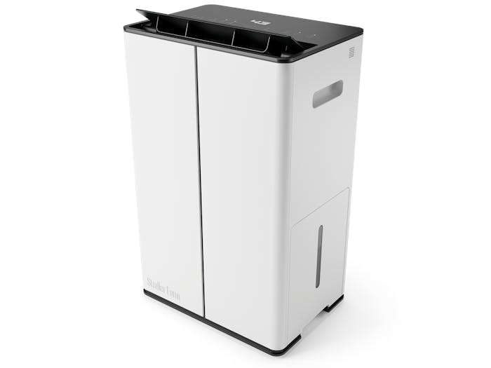Lukas dehumidifier by Stadler Form in white as iso view