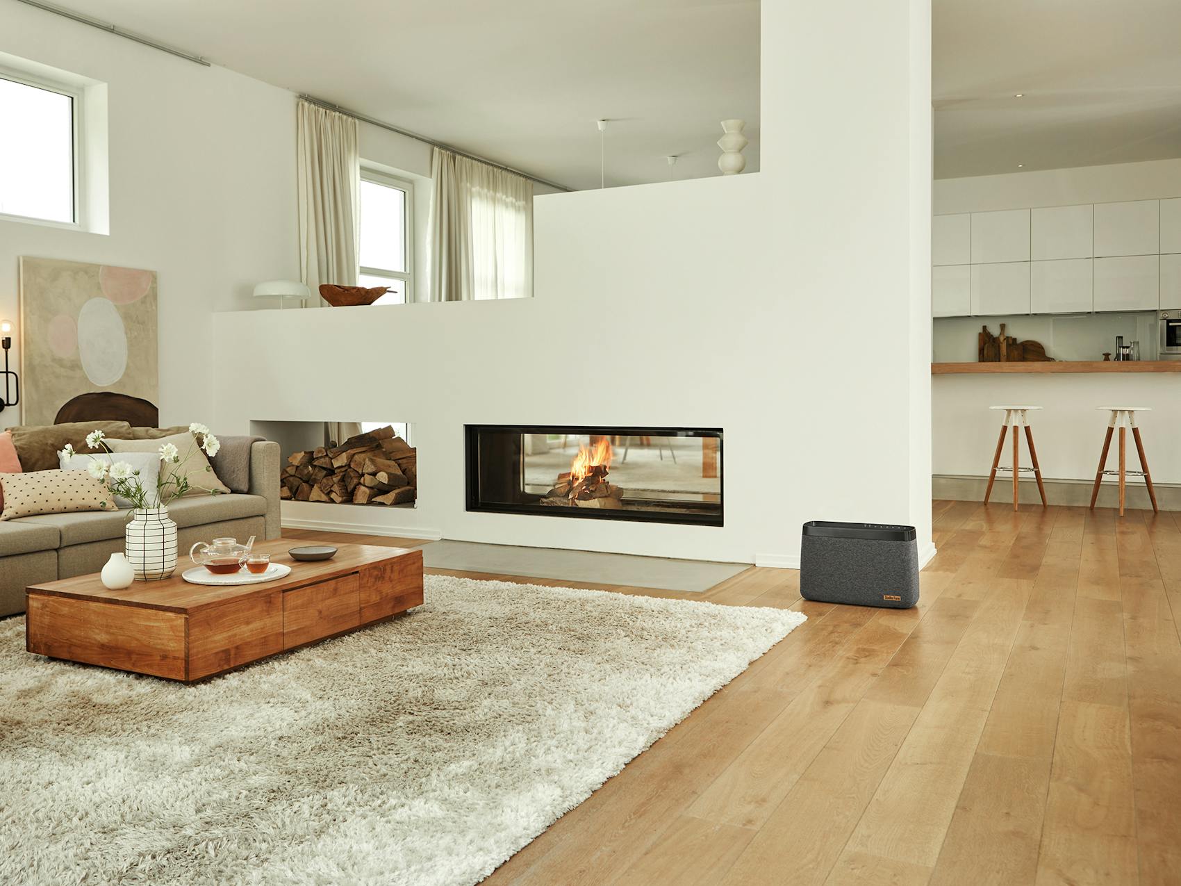 Karl großer Luftbefeuchter von Stadler Form in einem Wohnzimmer Karl großer Luftbefeuchter von Stadler Form in einem Wohnzimmer