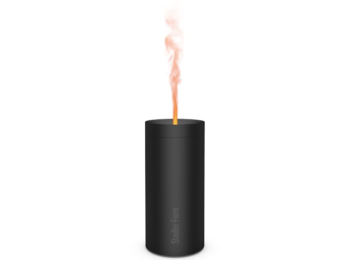 Lucy aroma diffuser by Stadler Form in black as perspective view