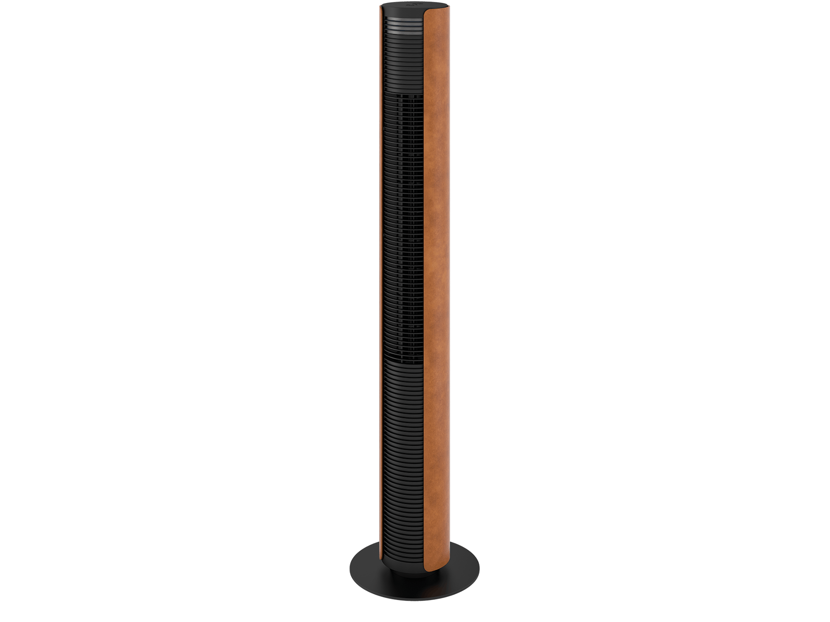 Peter leatherette tower fan by Stadler Form as perspective view
