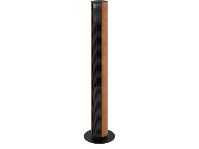 Peter leatherette tower fan by Stadler Form as perspective view