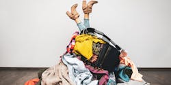 A colorful pile of laundry