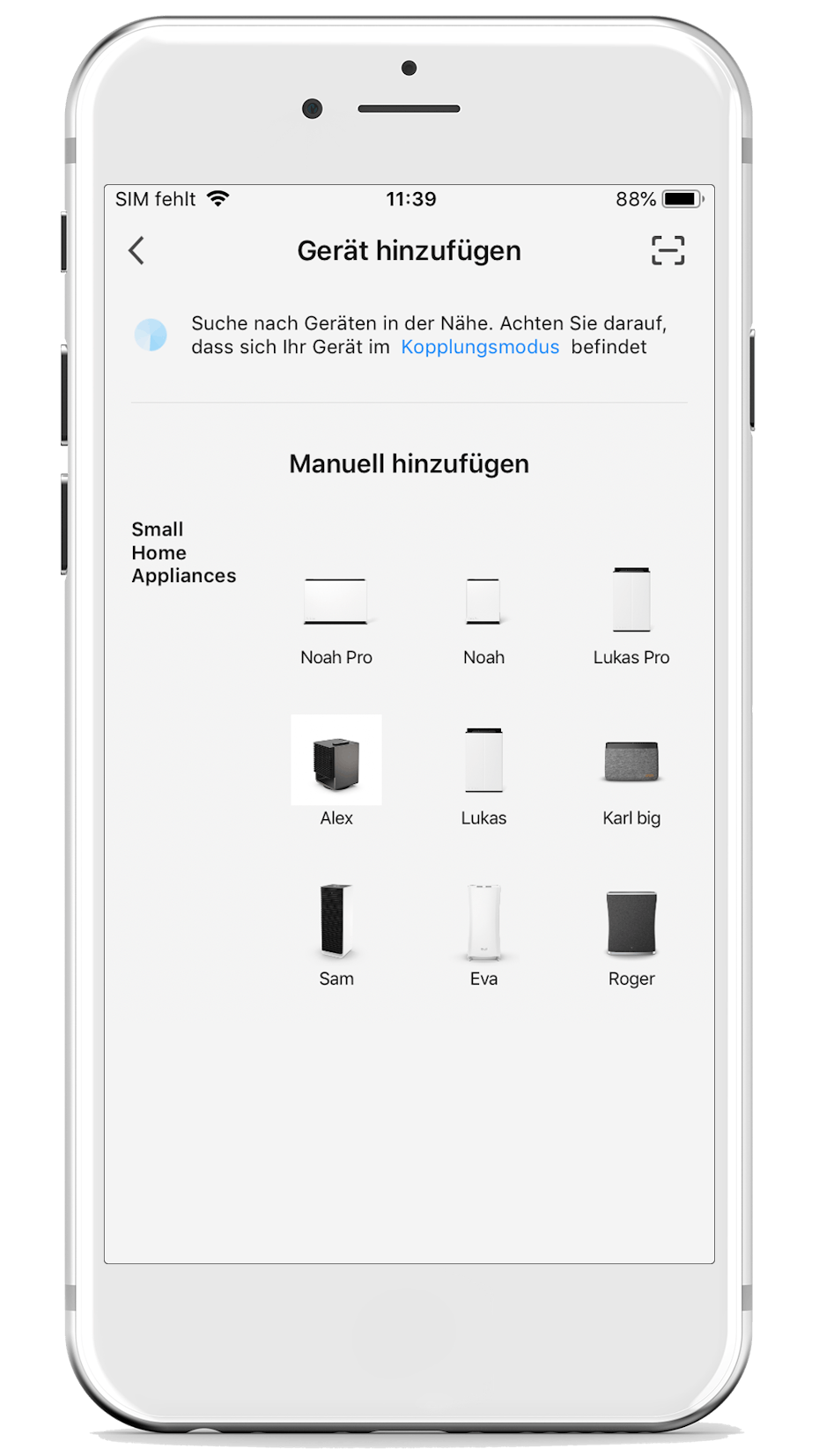 SF App Gerät manuell hinzufügen SF App Gerät manuell hinzufügen