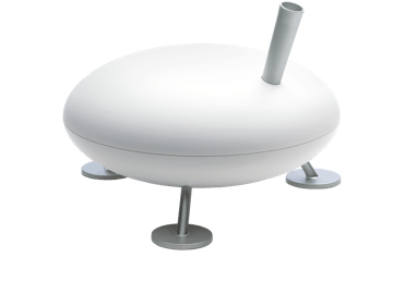 Fred humidifier by Stadler Form in white as perspective view