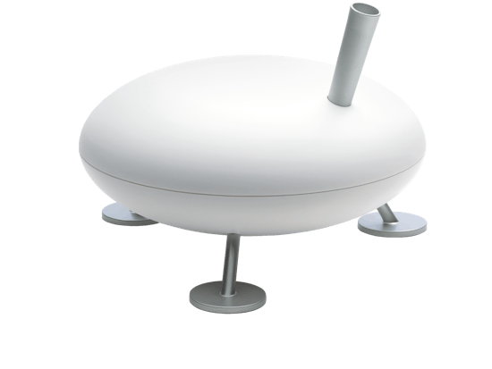 Humidificateur Fred par Stadler Form en blanc Humidificateur Fred par Stadler Form en blanc en vue en perspective