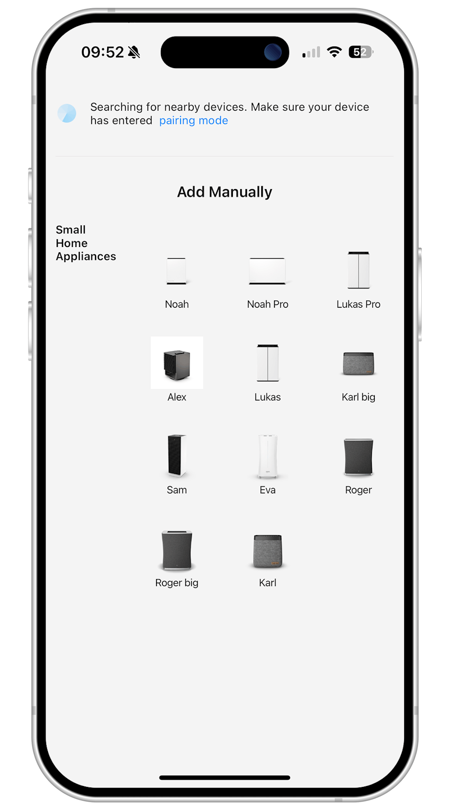 SF App manually add device