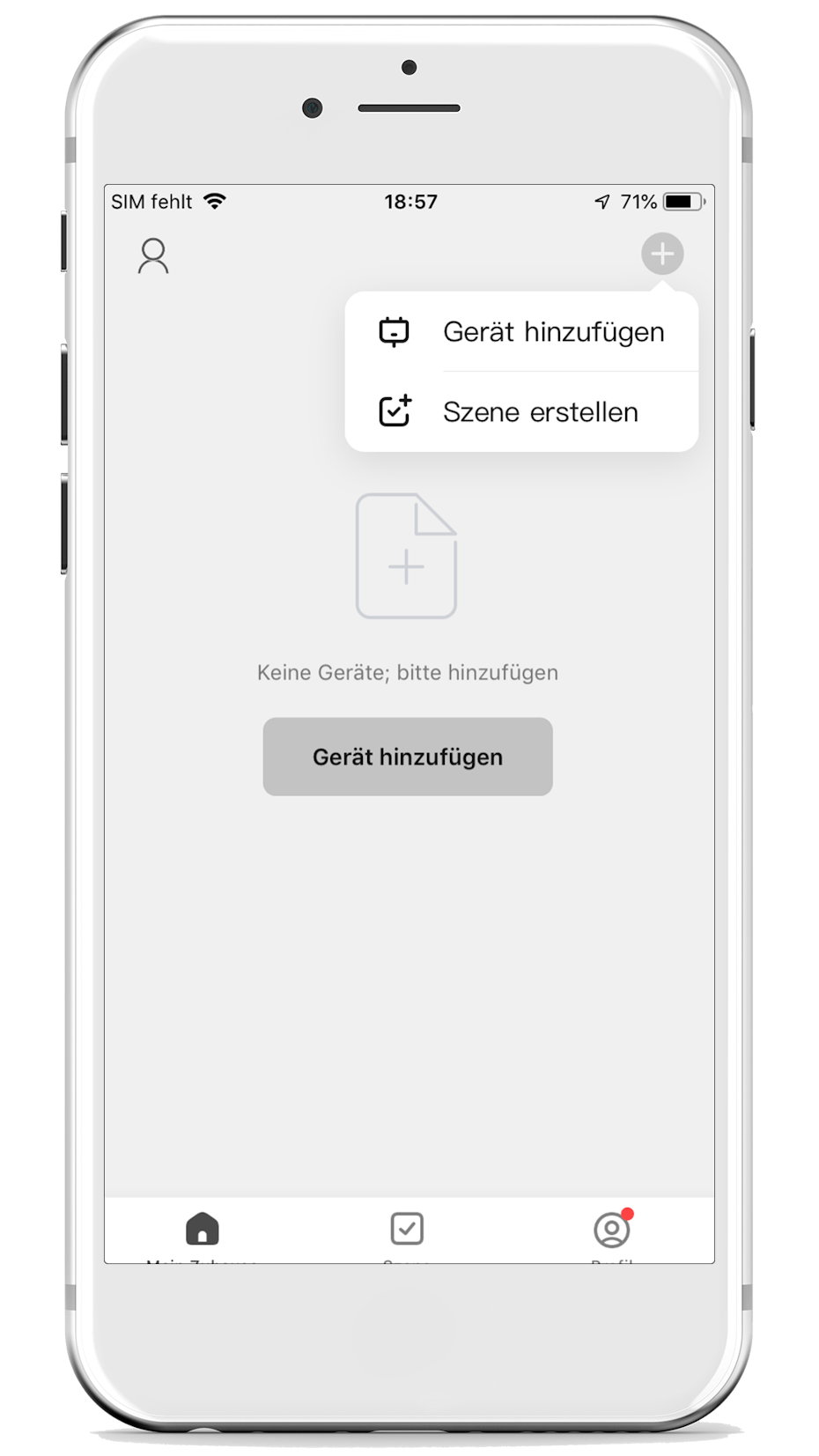 SF App Gerät manuell hinzufügen
