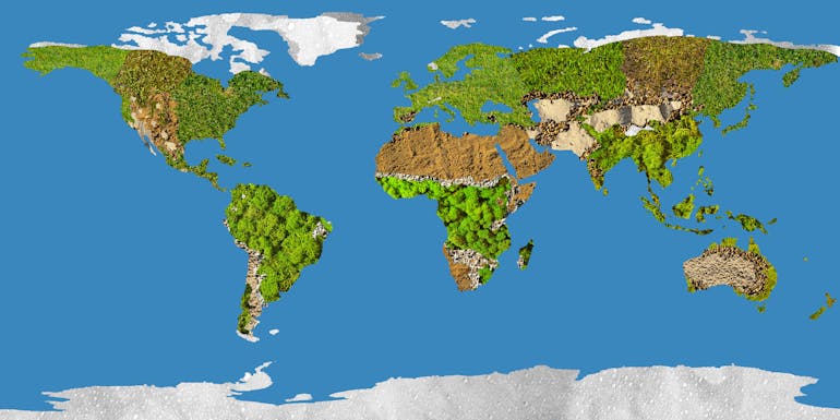 Carte mondiale de la végétation Carte mondiale de la végétation