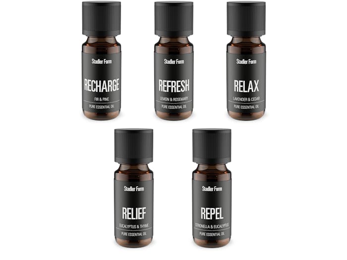Fragrance pack by Stadler Form with  essential oils recharge, refresh, relax, relief, repel