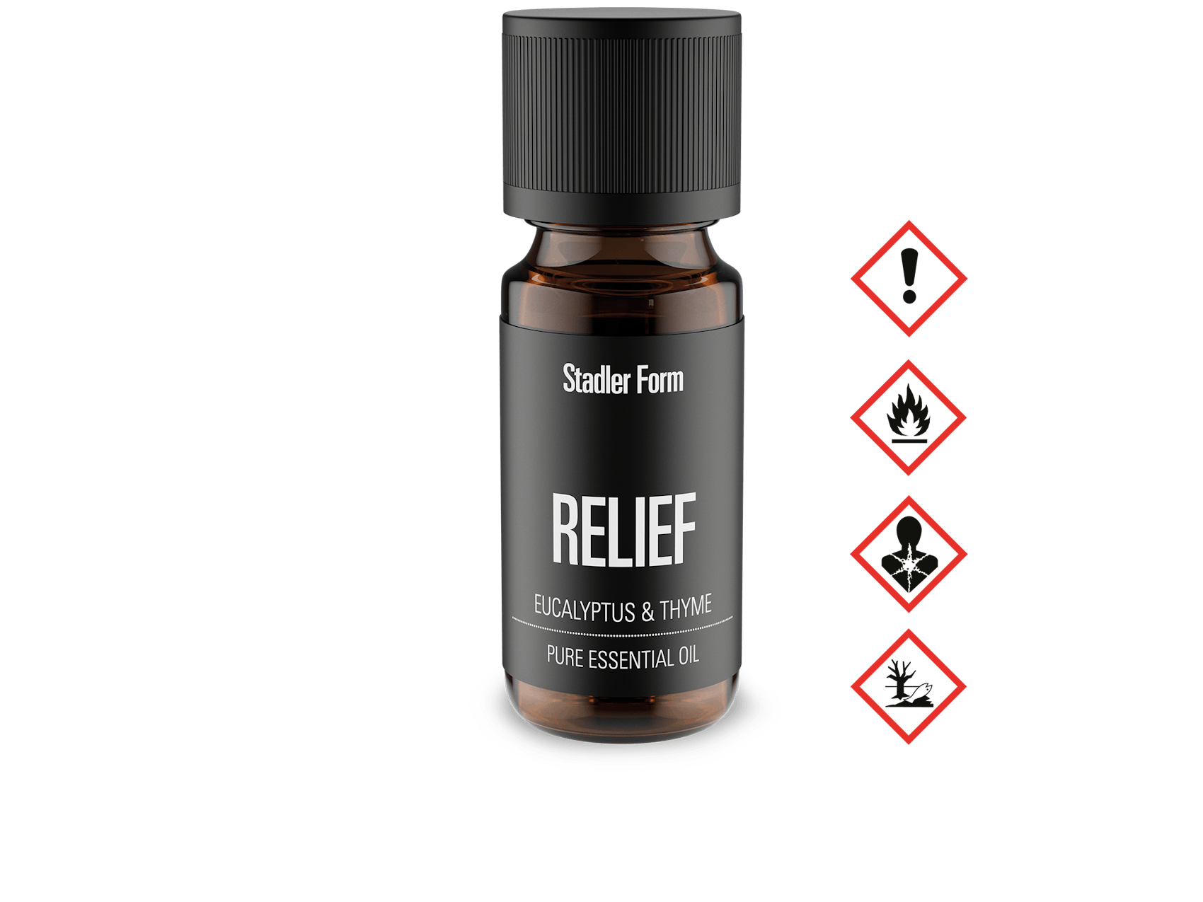 Relief essential oil by Stadler Form with symbols